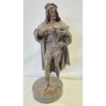 SPELTER FIGURE OF A SCHOLAR MARKED A.