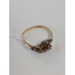 AN ANTIQUE DIAMOND MOUNTED RING - STONES MISSING SET IN 18ct, 2.