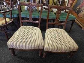 PAIR OF CARVED BACK DINING CHAIRS