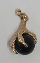 9ct BALL & CLAW PENDANT / CHARM, 2.