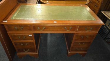 REPRODUCTION LEATHER TOP KNEEHOLE DESK