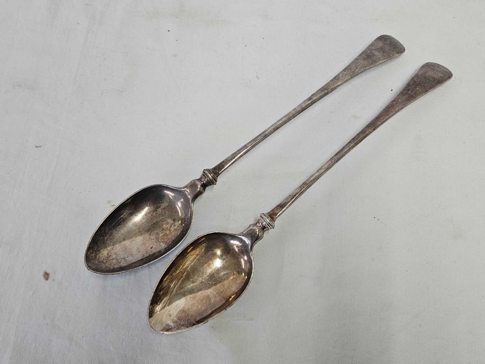 UNUSUAL PAIR OF BASTING SPOONS & WATER HEATER BOWLS