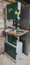 RECORD POWER BF350 BAND SAW WITH SPARE BANDS & MOVING DOLLY