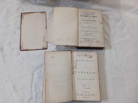 2 VINTAGE HARDBACK BOOKS, DON QUIXOTE IN GERMN 1816 & LETTERS OF JUNIUS VOL.
