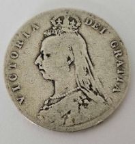 A VICTORIA SILVER HALF CROWN 1889