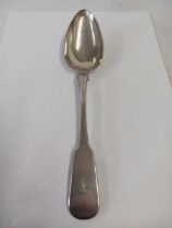 A GEORGE SCOTTISH SILVER TABLE SPOON, GLASGOW 1935 BY D.