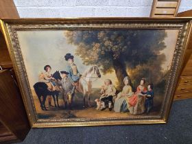 LARGE GILT FRAMED OIL ON CANVAS OF THE DRUMMOND FAMILY CIRCA 1769 JOHAN JOSEPH ZOFFANY,