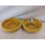 2 YELLOW ORIENTAL DISHES