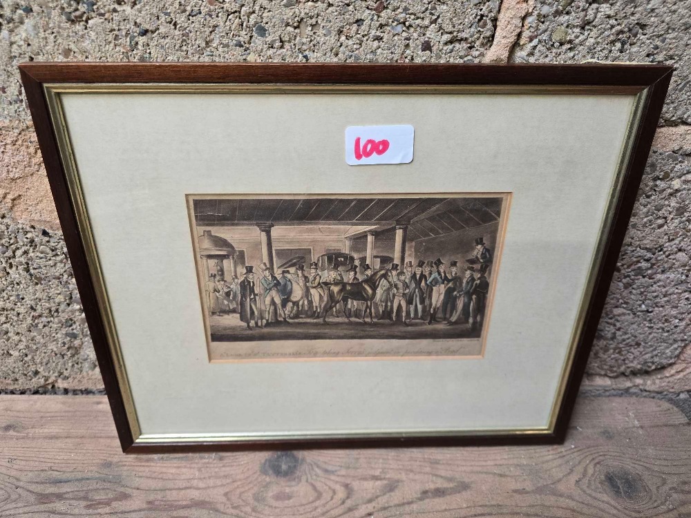 BOX WITH LARGE QUANTITY OF ANTIQUE COLOURED ENGRAVINGS OF LOCAL AREA PLUS SPORTING SCENES. - Image 11 of 14