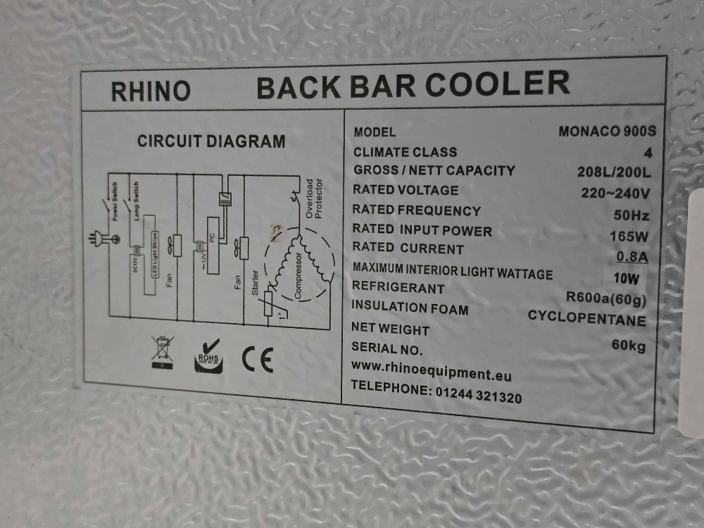 RHINO INDUSTRIAL DRINKS CABINET - Image 2 of 2