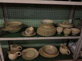 2 SHELVES OF CLARICE CLIFF DINNERWARE