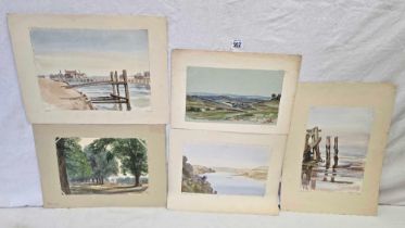 FOLIO OF WATERCOLOURS, MAINLY DATING BETWEEN 1880-1890, WITH OTHERS, MOSTLY INSCRIBED AND DATED,