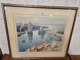 F/G PRINT OF A HARBOUR SCENE