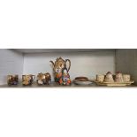 SHELF OF ORIENTAL TEA WARE