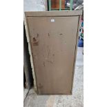 METAL SECURITY CABINET WITH 2 LOCKS NO KEYS, APPROX 2ft WIDE, 2" DEEP,