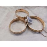 3 ROLLED GOLD BANGLES