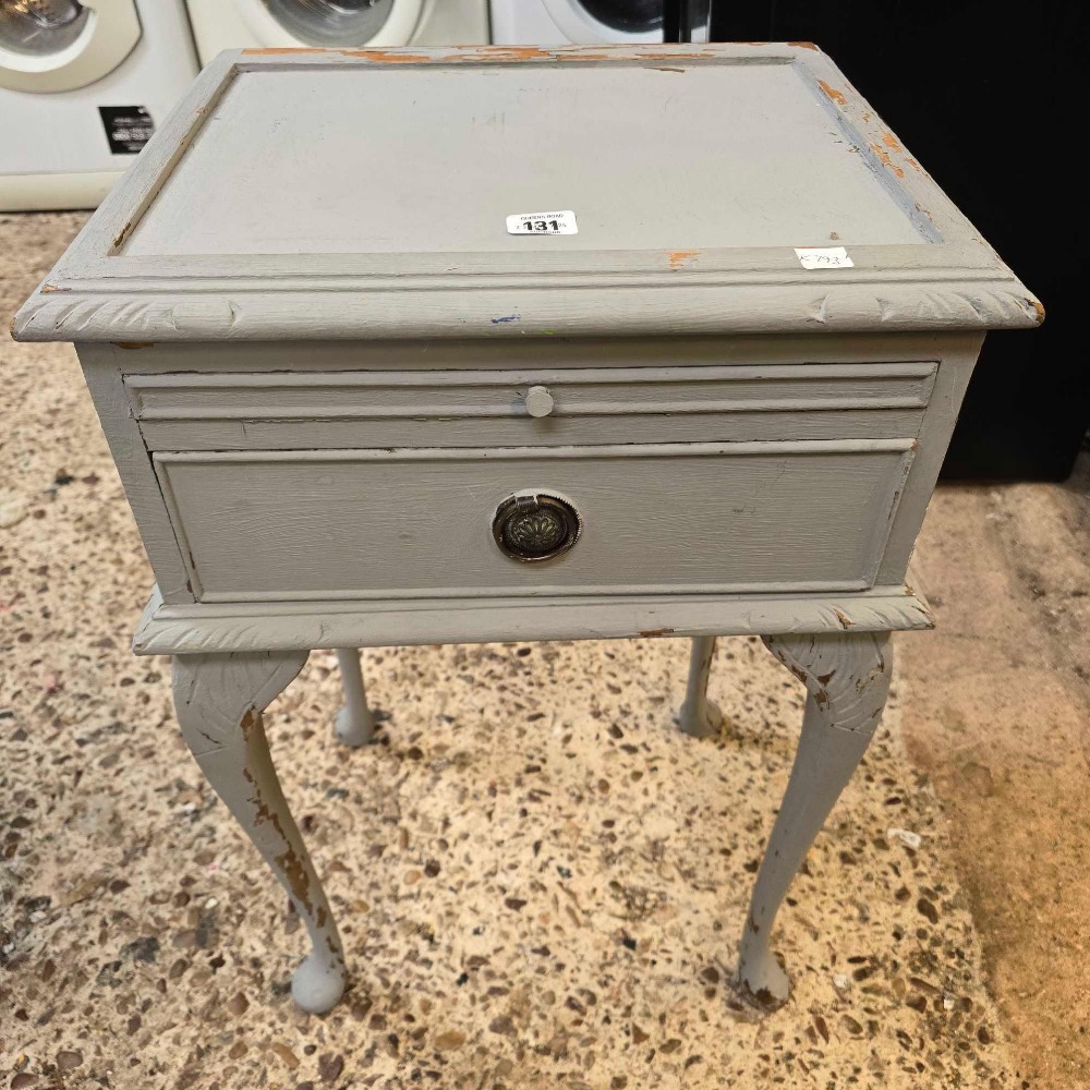 PAINTED GREY BEDSIDE TABLE