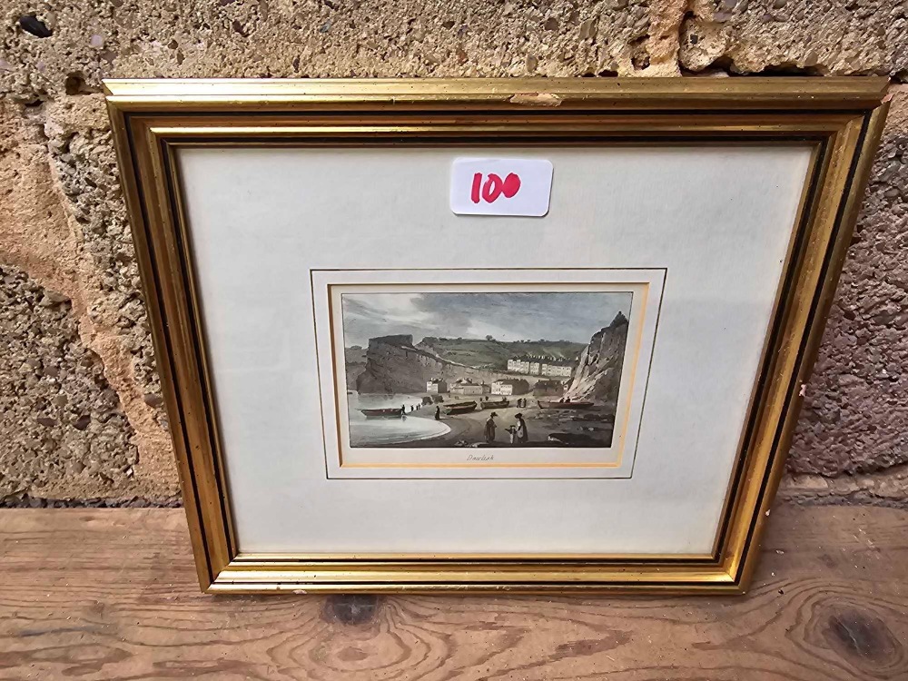 BOX WITH LARGE QUANTITY OF ANTIQUE COLOURED ENGRAVINGS OF LOCAL AREA PLUS SPORTING SCENES. - Image 7 of 14