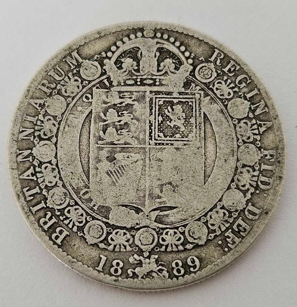 A VICTORIA SILVER HALF CROWN 1889 - Image 2 of 2