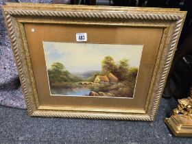 PAIR OF GILT FRAMED PAINTINGS OF RURAL SCENES BY G JENNINGS