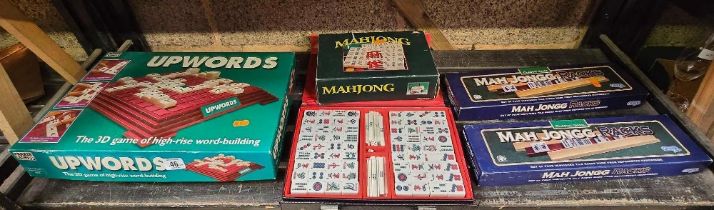 2 MAHJONG WITH RACKS & A UP-WORDS 3D GAME IN BOX