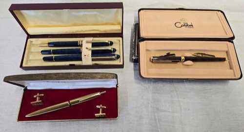 3 SETS OF PENS IN BOXES INCL; 3 PIECE SET BY FABER,