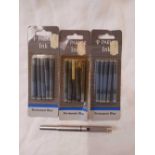 STAINLESS STEEL PARKER INK PEN WITH 3 PACKETS OF REFILS