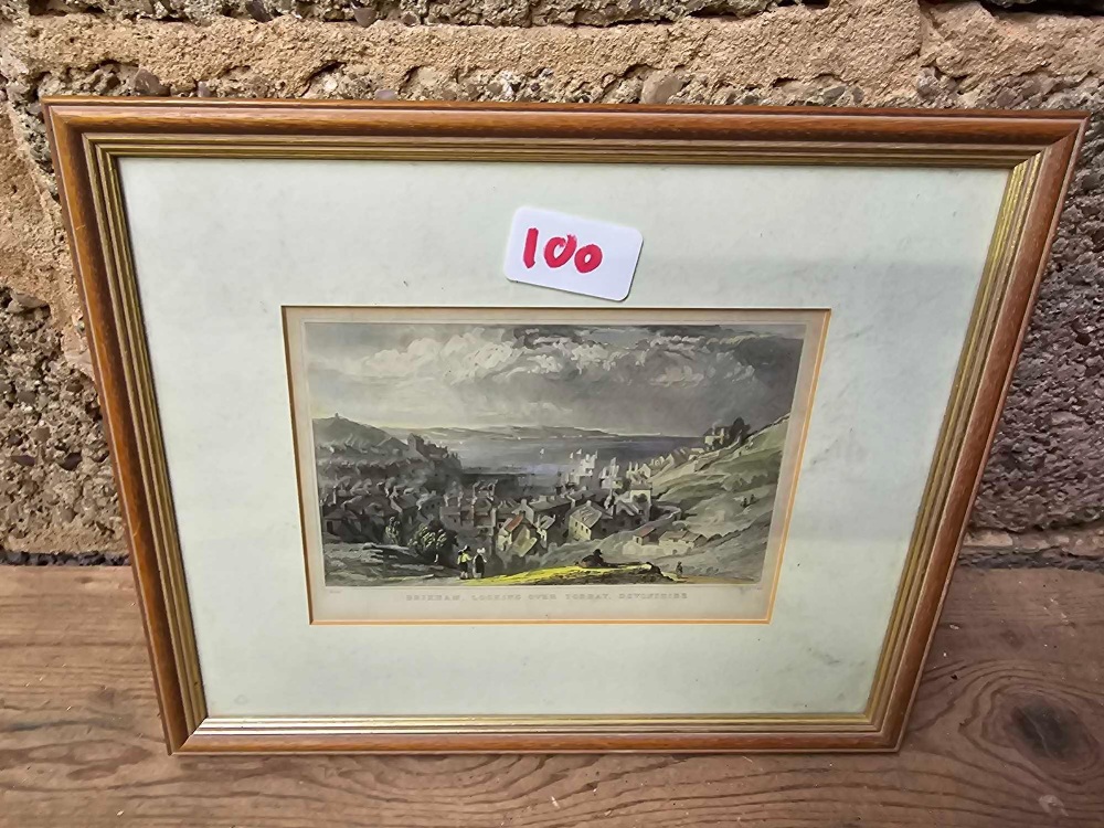 BOX WITH LARGE QUANTITY OF ANTIQUE COLOURED ENGRAVINGS OF LOCAL AREA PLUS SPORTING SCENES. - Image 14 of 14