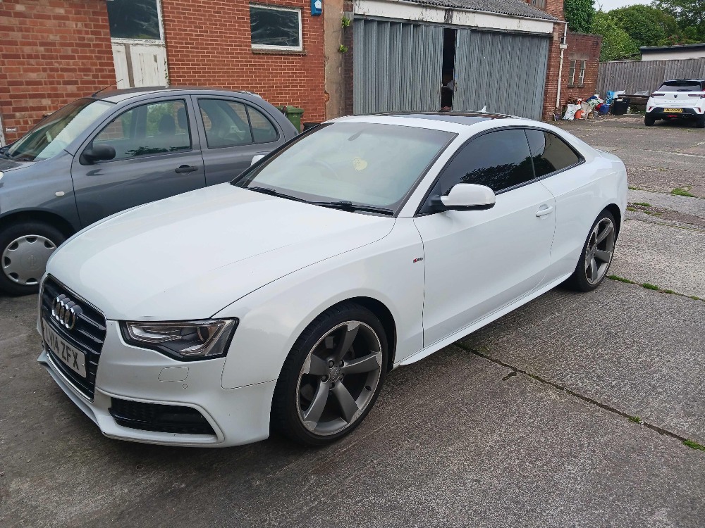 AUDI A5 S LINE BLACK EDITION TDI CVT, COUPE, WHITE, DIESEL, 1968 CC REG: LV14 ZFX,