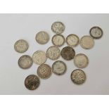 SILVER THREE PENCE'S (16)