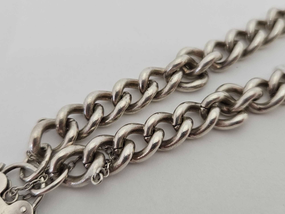 SILVER BRACELET WITH PADLOCK CLASP, - Image 2 of 2
