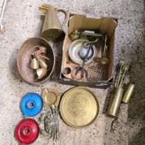 CARTON WITH MISC BRASS & COPPER INCL; JUGS,