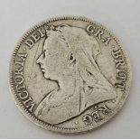 A VICTORIAN SILVER HALF CROWN 1897