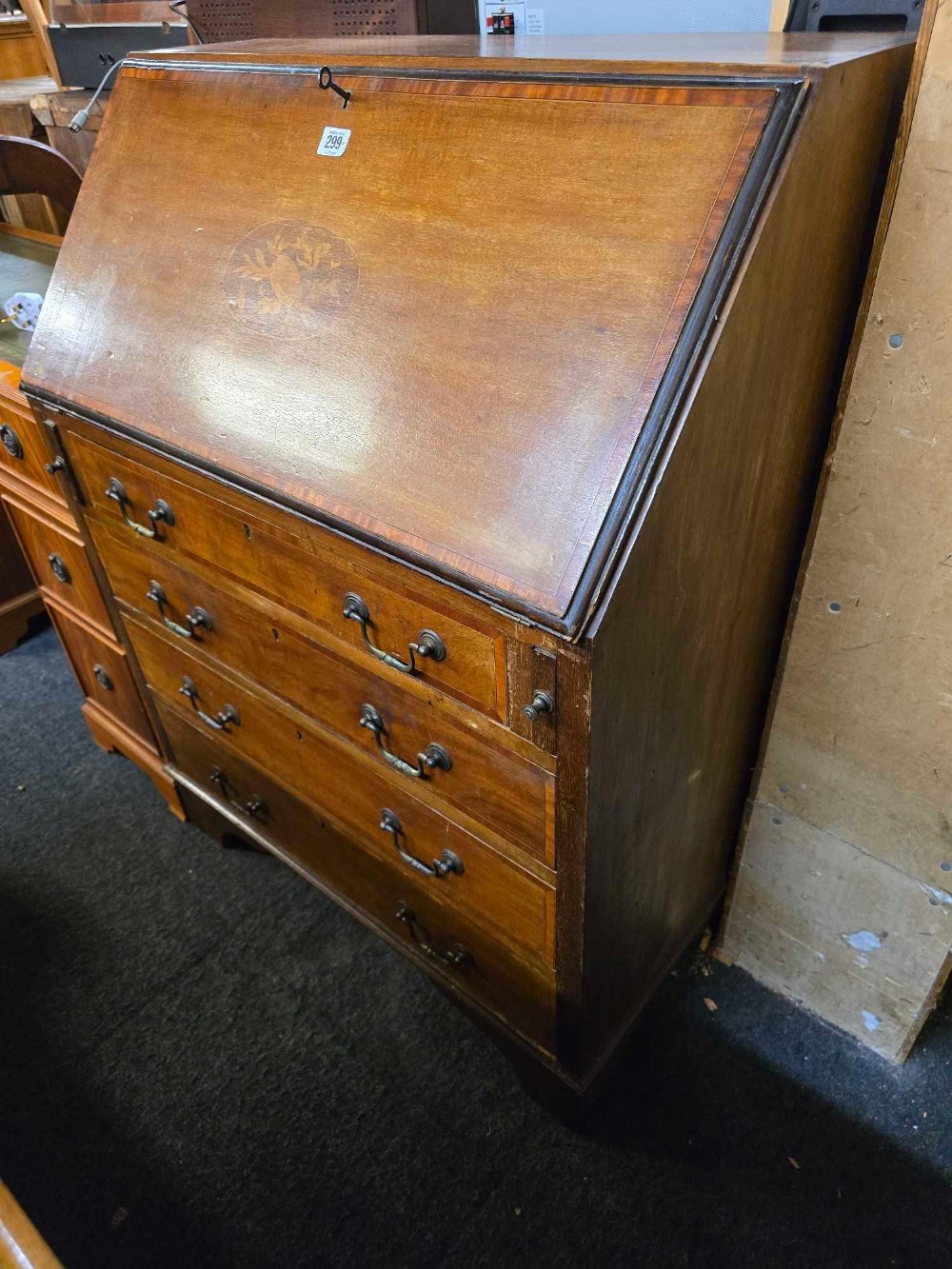 INLAID MAHOGANY BUREAU