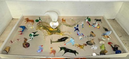 QTY OF GLASS ANIMAL FIGURES