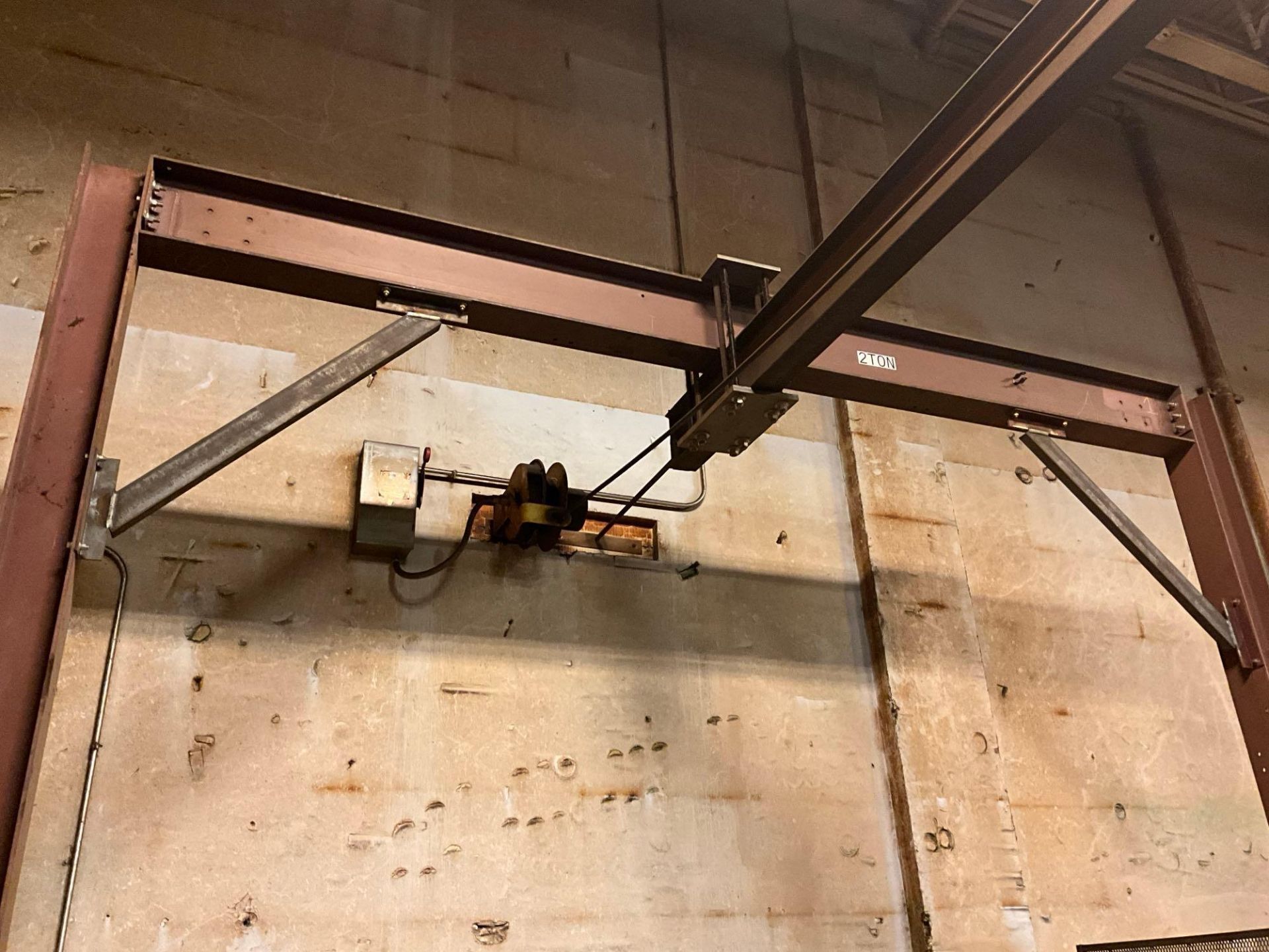 2 TON BRIDGE CRANE WITH COFFING 2 TON HOIST. HEIGHT 150 INCHES WIDTH ...