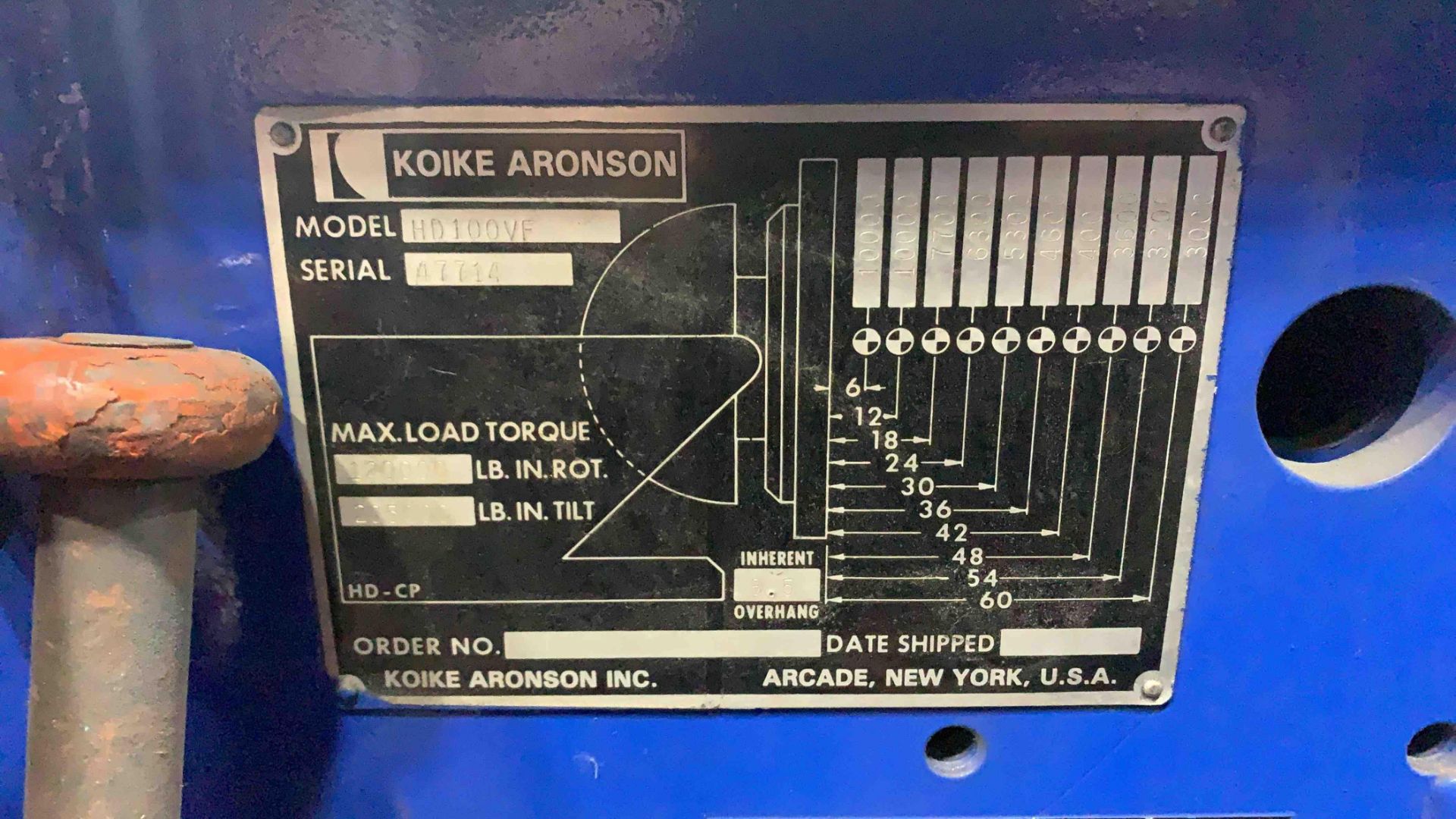 KOIKE ANDERSON RANSOME 48” WELDING POSITIONER - Image 8 of 11