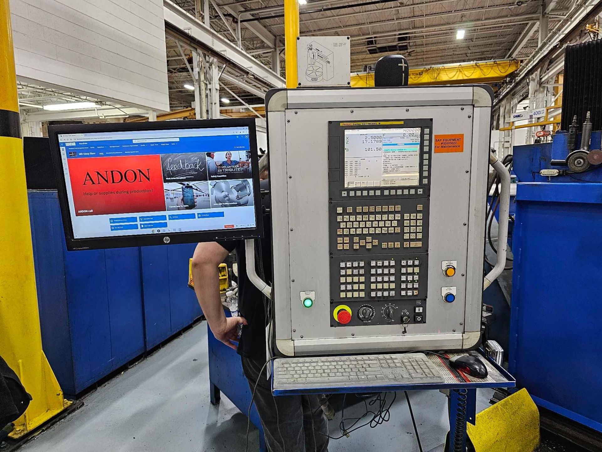 GIDDINGS & LEWIS 48" VTL WITH FANUC SERIES 32I MODEL B CNC CONTROL - Image 3 of 44