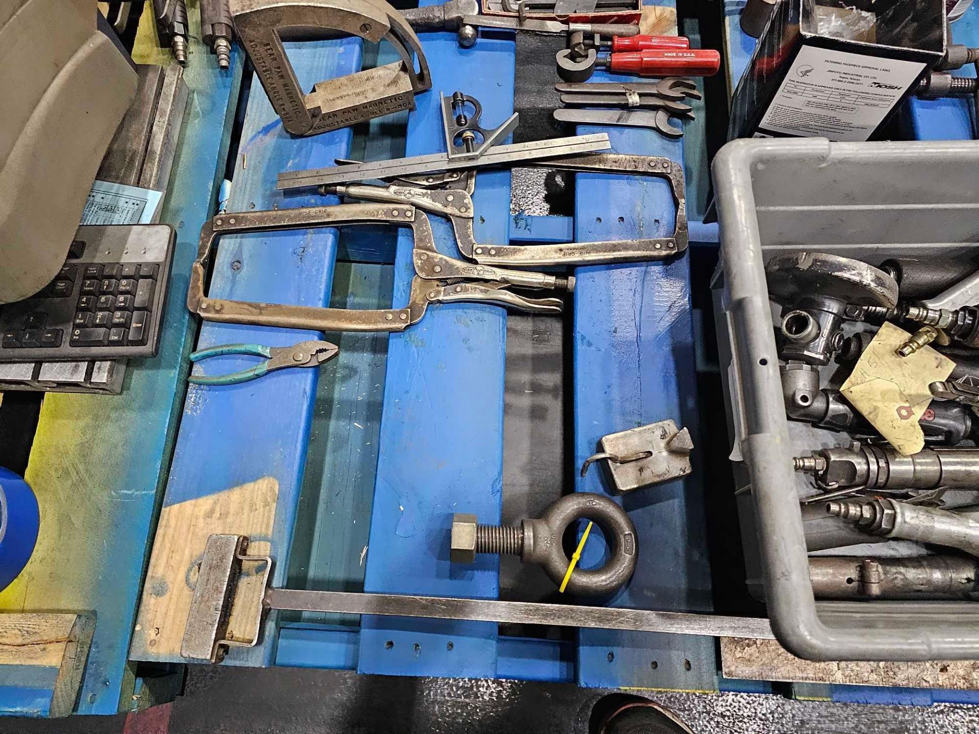 PALLET OF ASSORTED CLAMPS, TOOLS AND AIR TOOLS - Image 6 of 7
