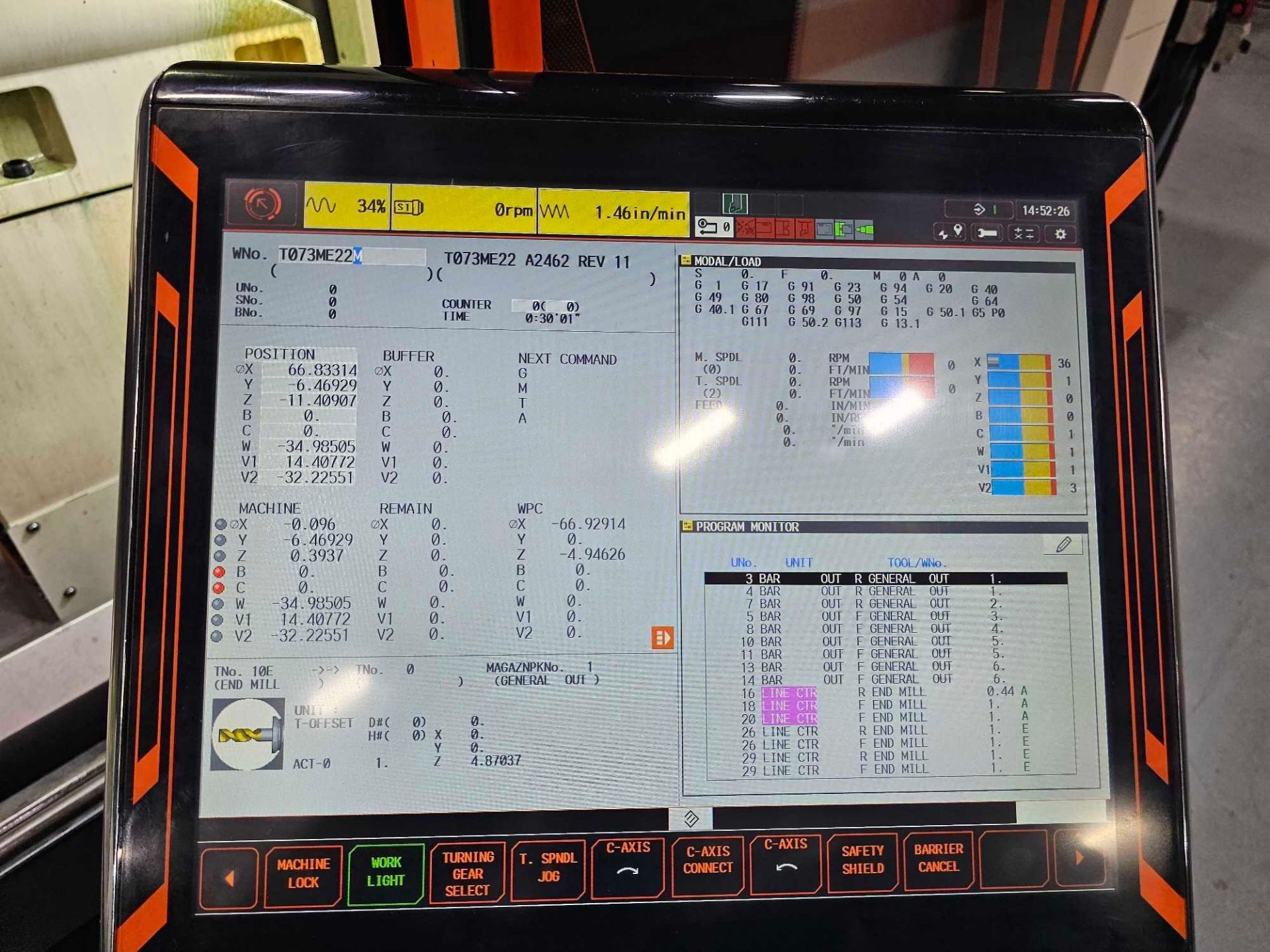 2017 MAZAK INTEGREX E-500HW 160"/4000U MAZATROL SMOOTHX, DUAL STEADY RESTS - Image 35 of 63