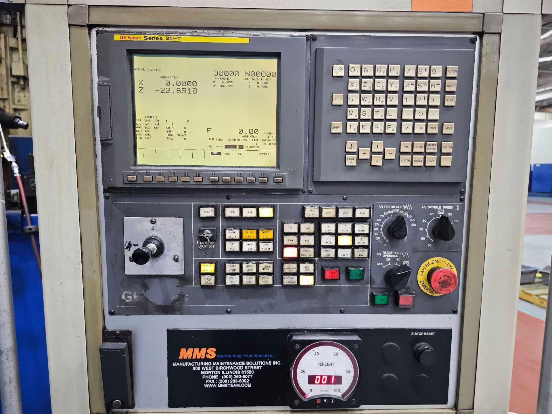 GIDDINGS & LEWIS 60" VTL WITH FANUC 21-IT CNC CONTROL (NO PIT REQUIRED) - Image 5 of 44