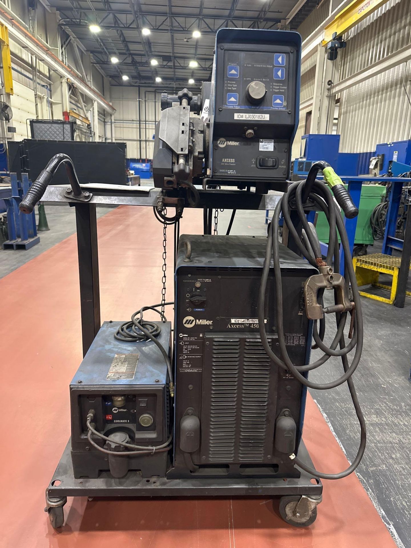 MILLER AXCESS 450 WIRE WELDER WITH FEEDER AND COOLMATE 3