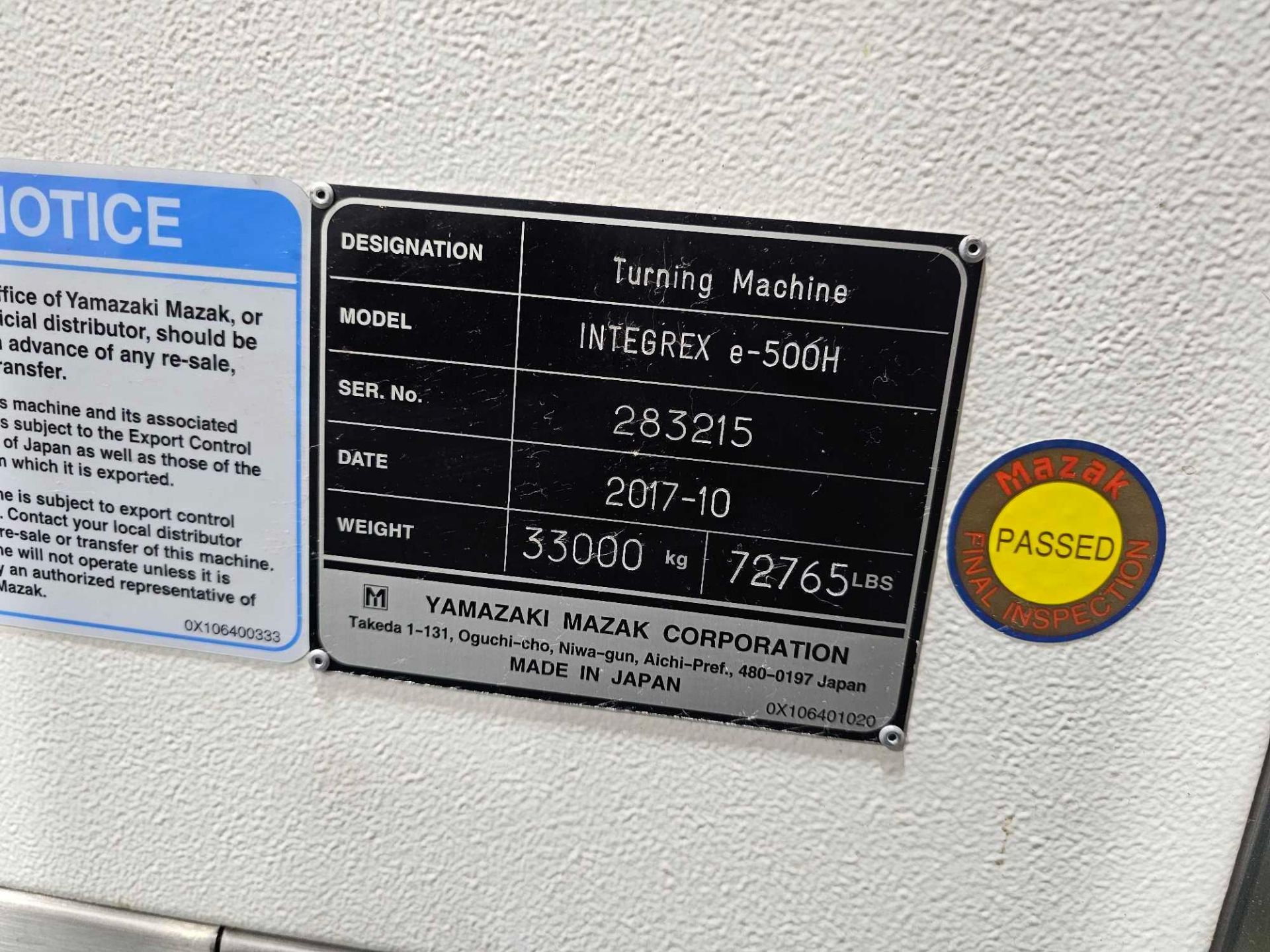 2017 MAZAK INTEGREX E-500HW 160"/4000U MAZATROL SMOOTHX, DUAL STEADY RESTS - Image 7 of 63