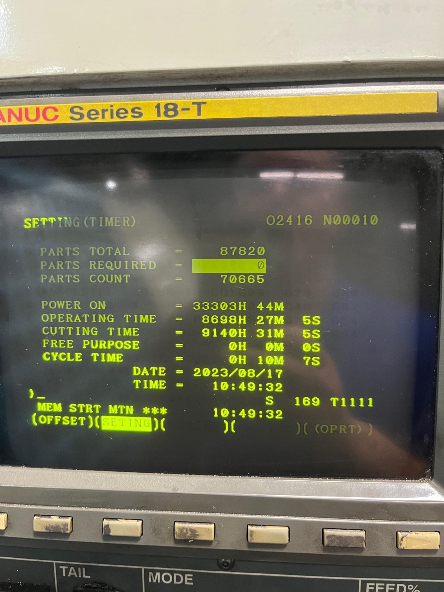 YCM TC-36 CNC LATHE, 2002 – FANUC CONTROL, CHIP CONVEYOR - Image 7 of 7