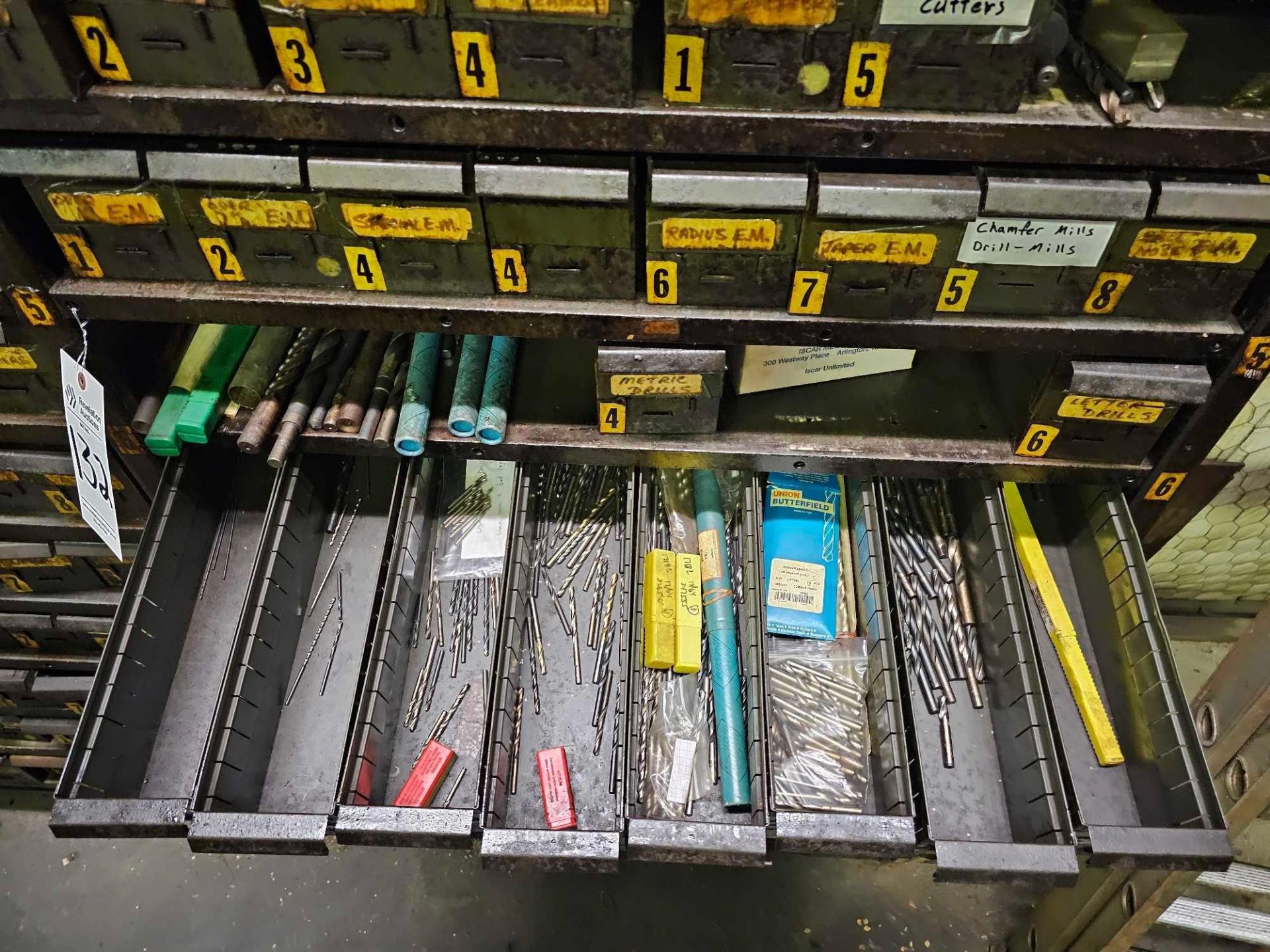 SHELVING W/ CUTTER, TAP, REAMER, MILL, DRILL BIT, DRILL, COUNTERSINK, COUNTERBORE TOOLS & FASTENERS - Image 26 of 31