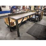 WOOD TABLE TOP WITH STEEL FRAME