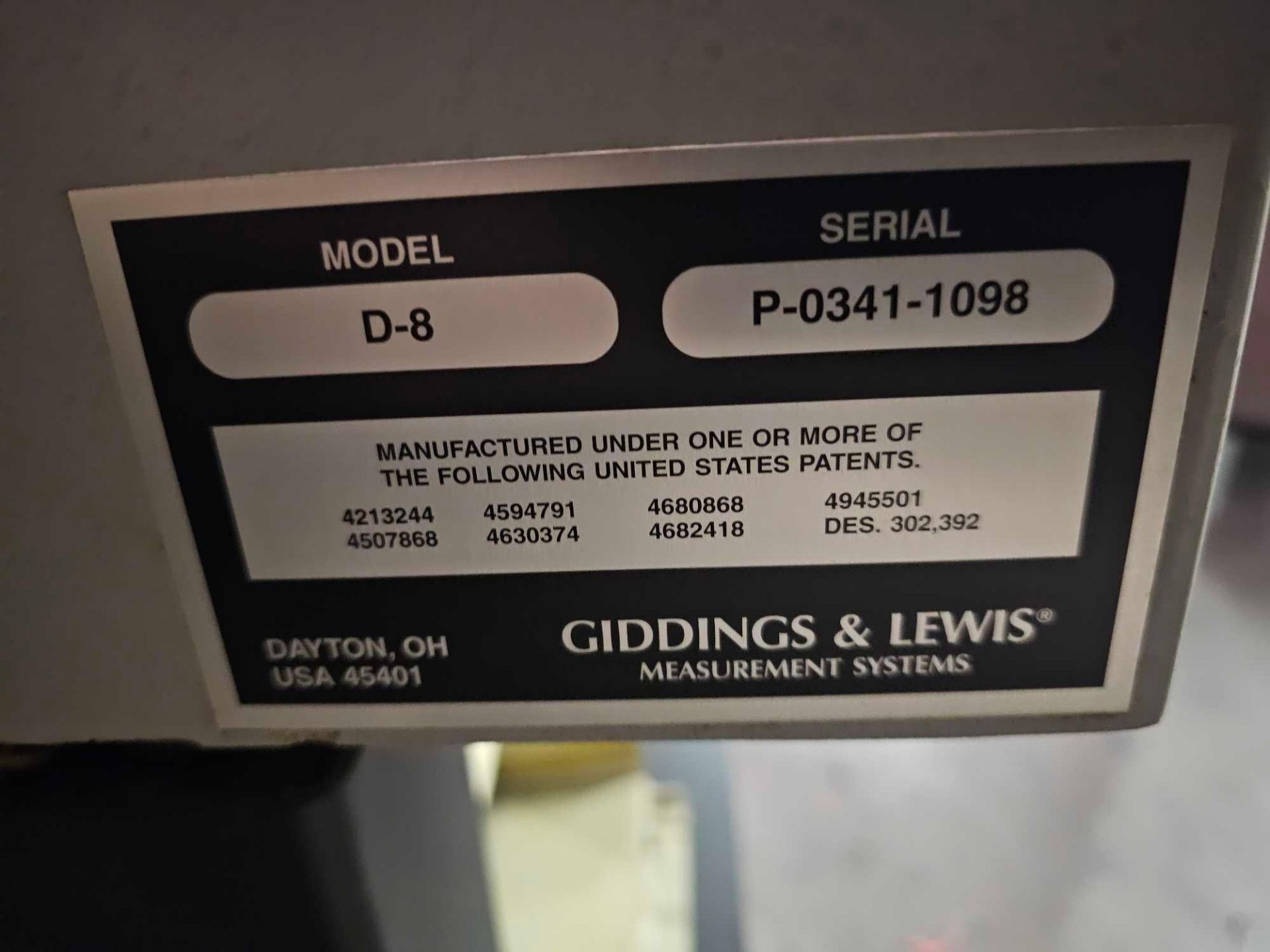 GIDDINGS & LEWIS DISCOVERY MODEL D-8 CMM - Image 11 of 13