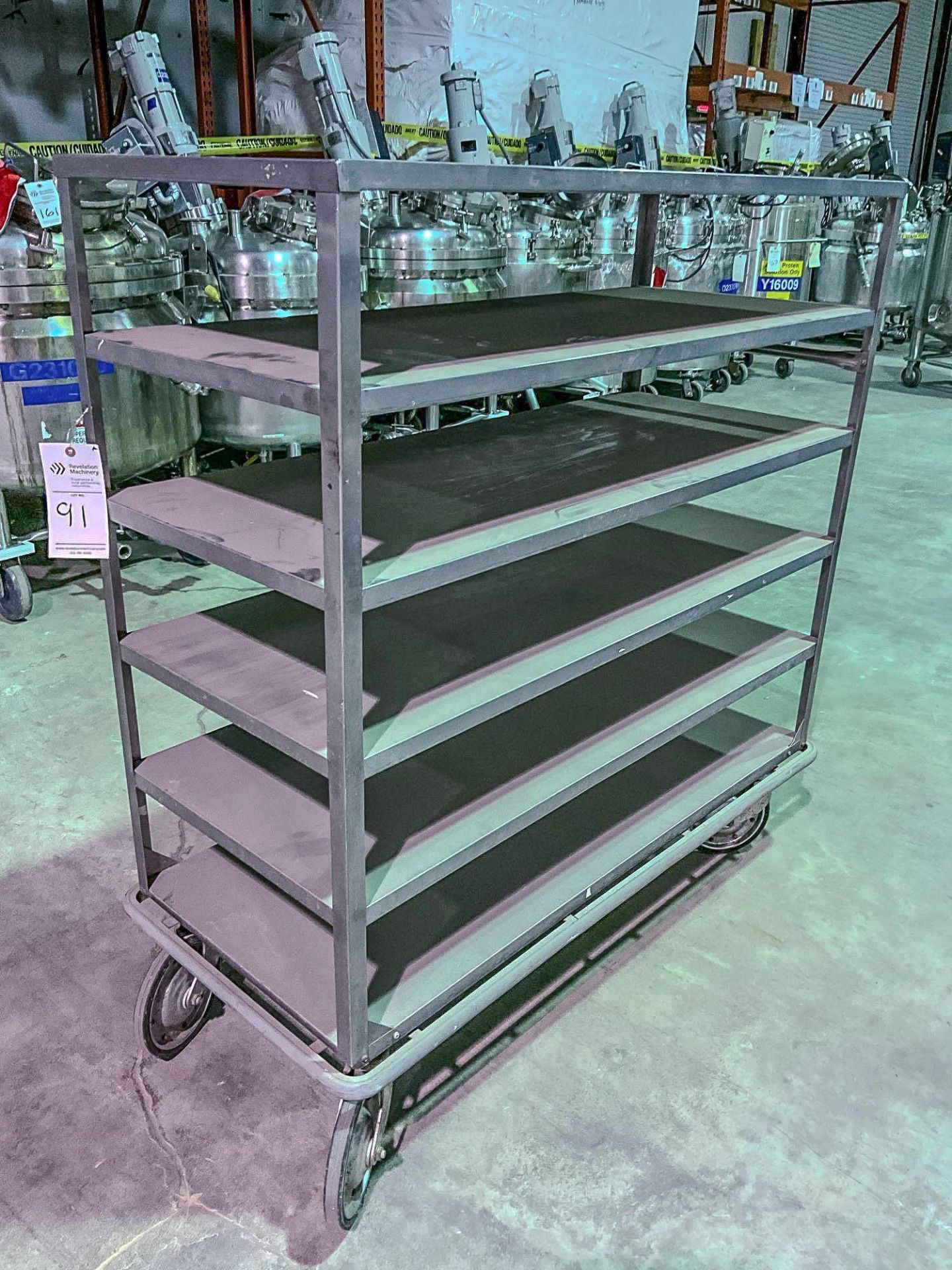 SIX SHELF STAINLESS STEEL ROLLER CART - Image 2 of 6