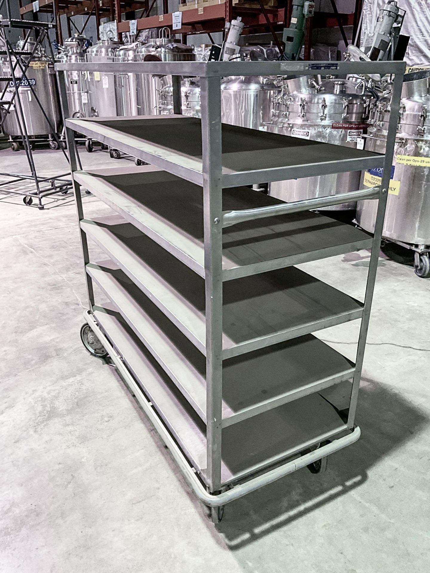 SIX SHELF STAINLESS STEEL ROLLER CART - Image 3 of 6