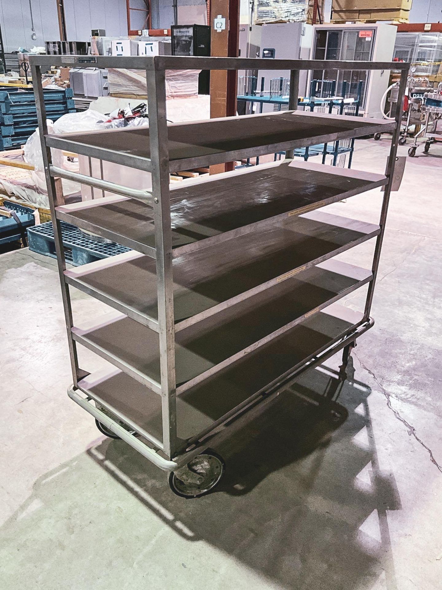 SIX SHELF STAINLESS STEEL ROLLER CART - Image 4 of 6